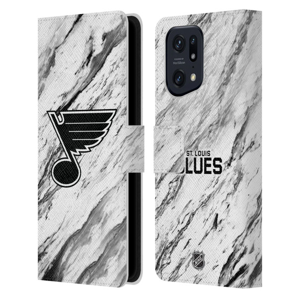 NHL St Louis Blues Marble Leather Book Wallet Case Cover For OPPO Find X5 Pro