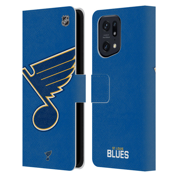 NHL St Louis Blues Oversized Leather Book Wallet Case Cover For OPPO Find X5 Pro