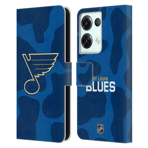 NHL St Louis Blues Cow Pattern Leather Book Wallet Case Cover For OPPO Reno8 Pro