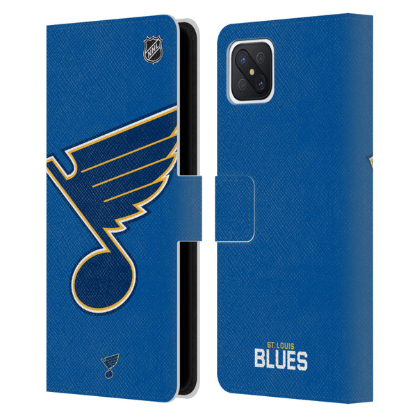 NHL St Louis Blues Oversized Leather Book Wallet Case Cover For OPPO Reno4 Z 5G