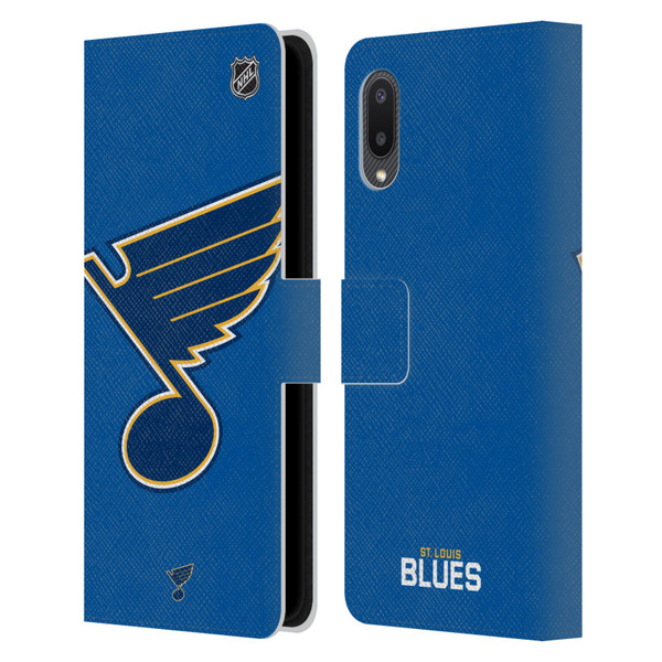 NHL St Louis Blues Oversized Leather Book Wallet Case Cover For Samsung Galaxy A02/M02 (2021)