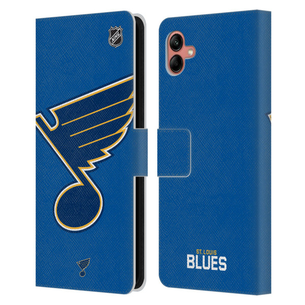 NHL St Louis Blues Oversized Leather Book Wallet Case Cover For Samsung Galaxy A04 (2022)