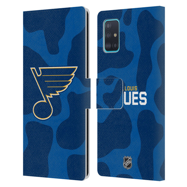 NHL St Louis Blues Cow Pattern Leather Book Wallet Case Cover For Samsung Galaxy A51 (2019)