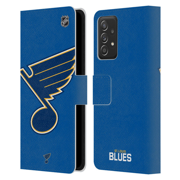 NHL St Louis Blues Oversized Leather Book Wallet Case Cover For Samsung Galaxy A52 / A52s / 5G (2021)