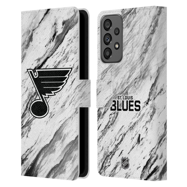 NHL St Louis Blues Marble Leather Book Wallet Case Cover For Samsung Galaxy A73 5G (2022)