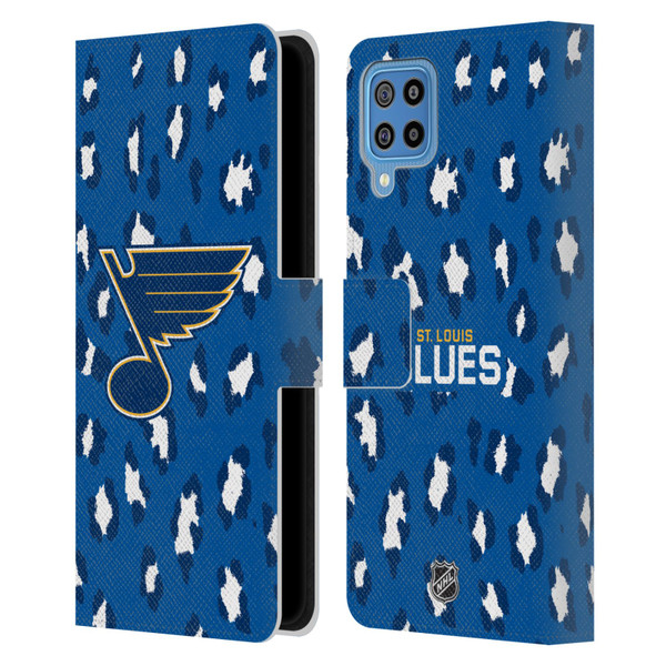 NHL St Louis Blues Leopard Patten Leather Book Wallet Case Cover For Samsung Galaxy F22 (2021)