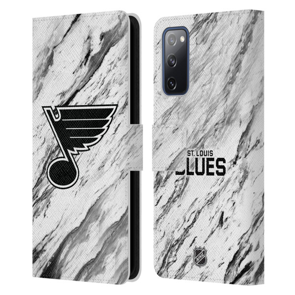 NHL St Louis Blues Marble Leather Book Wallet Case Cover For Samsung Galaxy S20 FE / 5G