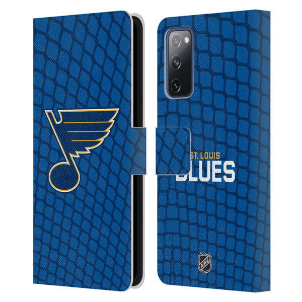 NHL St Louis Blues Net Pattern Leather Book Wallet Case Cover For Samsung Galaxy S20 FE / 5G