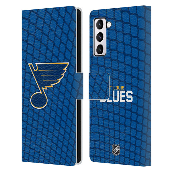 NHL St Louis Blues Net Pattern Leather Book Wallet Case Cover For Samsung Galaxy S21+ 5G