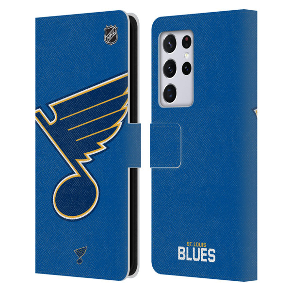 NHL St Louis Blues Oversized Leather Book Wallet Case Cover For Samsung Galaxy S21 Ultra 5G