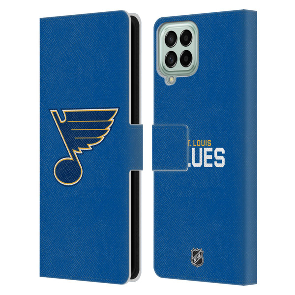 NHL St Louis Blues Plain Leather Book Wallet Case Cover For Samsung Galaxy M53 (2022)