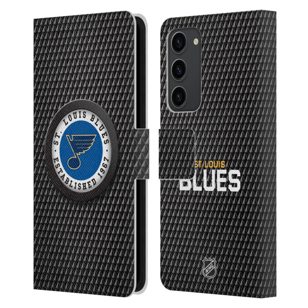 NHL St Louis Blues Puck Texture Leather Book Wallet Case Cover For Samsung Galaxy S23+ 5G