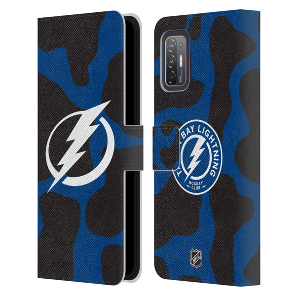 NHL Tampa Bay Lightning Cow Pattern Leather Book Wallet Case Cover For HTC Desire 21 Pro 5G