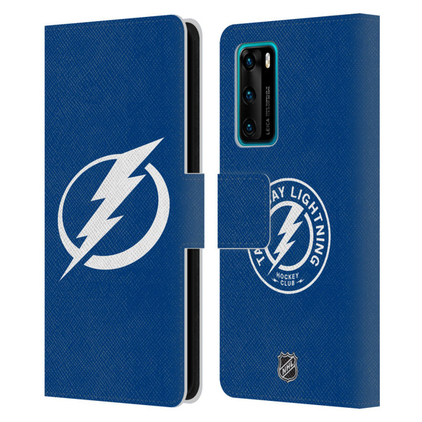 NHL Tampa Bay Lightning Plain Leather Book Wallet Case Cover For Huawei P40 5G