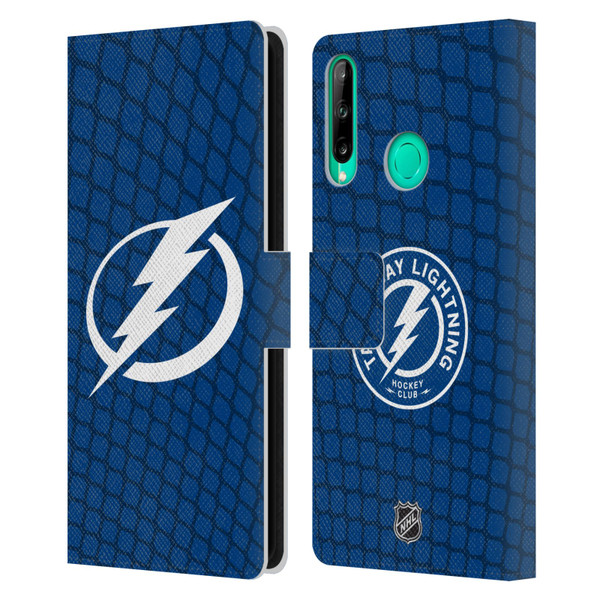 NHL Tampa Bay Lightning Net Pattern Leather Book Wallet Case Cover For Huawei P40 lite E