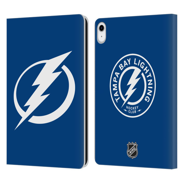 NHL Tampa Bay Lightning Plain Leather Book Wallet Case Cover For Apple iPad 10.9 (2022)