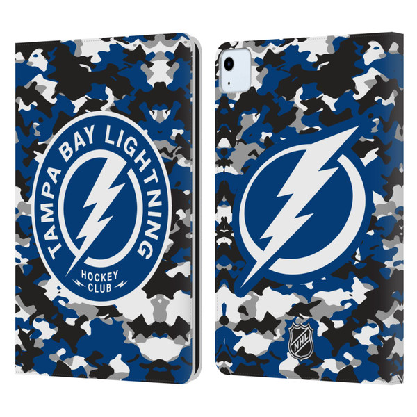NHL Tampa Bay Lightning Camouflage Leather Book Wallet Case Cover For Apple iPad Air 11 2020/2022/2024