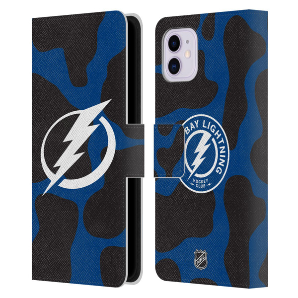 NHL Tampa Bay Lightning Cow Pattern Leather Book Wallet Case Cover For Apple iPhone 11