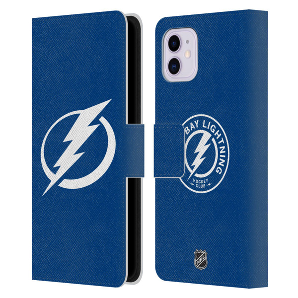 NHL Tampa Bay Lightning Plain Leather Book Wallet Case Cover For Apple iPhone 11