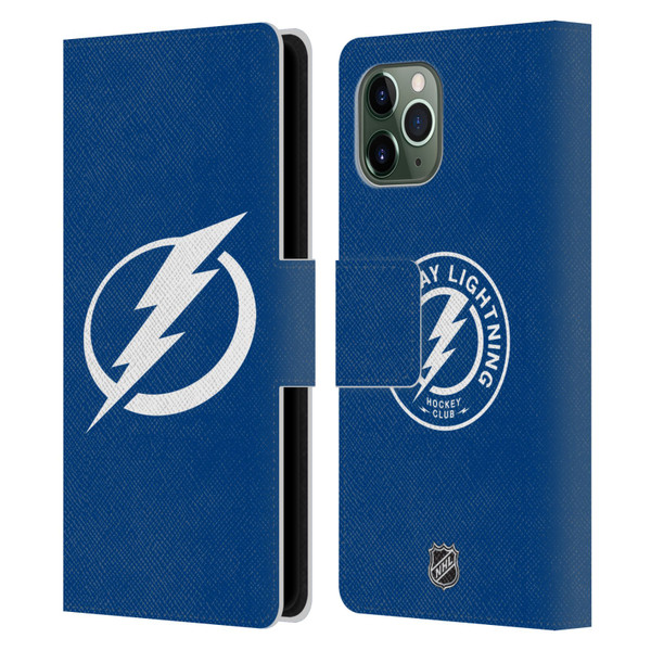 NHL Tampa Bay Lightning Plain Leather Book Wallet Case Cover For Apple iPhone 11 Pro