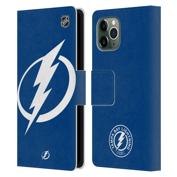 NHL Tampa Bay Lightning Oversized Leather Book Wallet Case Cover For Apple iPhone 11 Pro