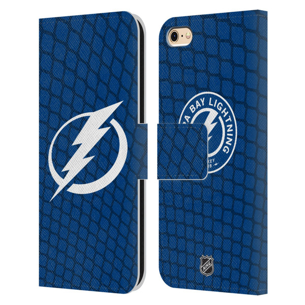 NHL Tampa Bay Lightning Net Pattern Leather Book Wallet Case Cover For Apple iPhone 6 / iPhone 6s