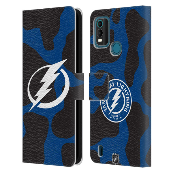 NHL Tampa Bay Lightning Cow Pattern Leather Book Wallet Case Cover For Nokia G11 Plus