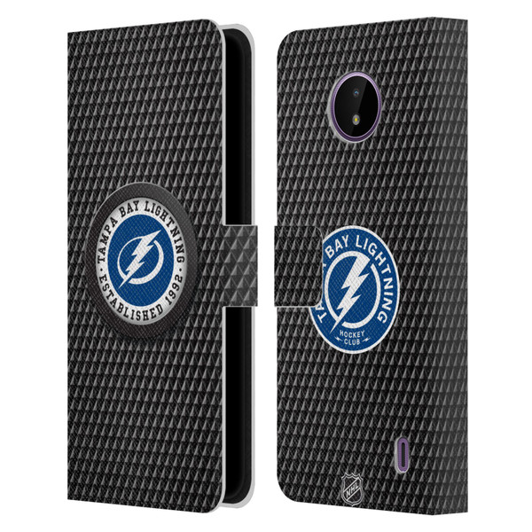 NHL Tampa Bay Lightning Puck Texture Leather Book Wallet Case Cover For Nokia C10 / C20