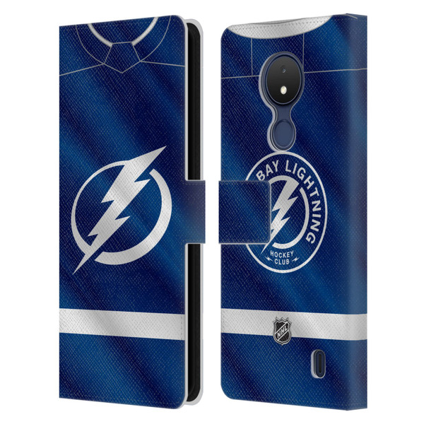 NHL Tampa Bay Lightning Jersey Leather Book Wallet Case Cover For Nokia C21