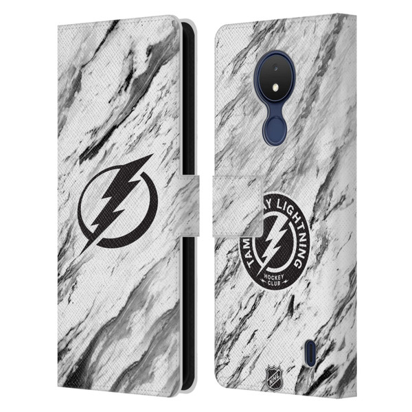 NHL Tampa Bay Lightning Marble Leather Book Wallet Case Cover For Nokia C21