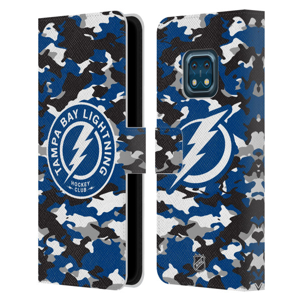 NHL Tampa Bay Lightning Camouflage Leather Book Wallet Case Cover For Nokia XR20