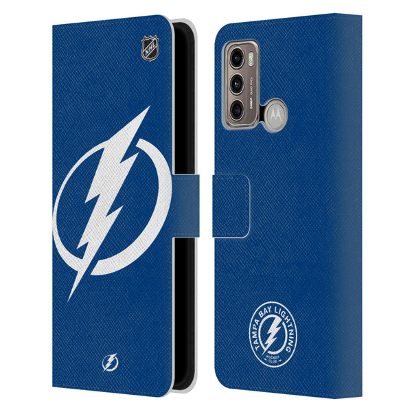 NHL Tampa Bay Lightning Oversized Leather Book Wallet Case Cover For Motorola Moto G60 / Moto G40 Fusion