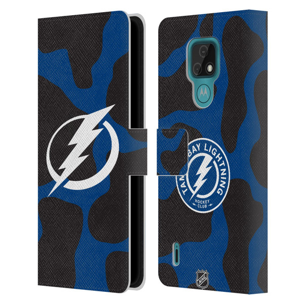 NHL Tampa Bay Lightning Cow Pattern Leather Book Wallet Case Cover For Motorola Moto E7