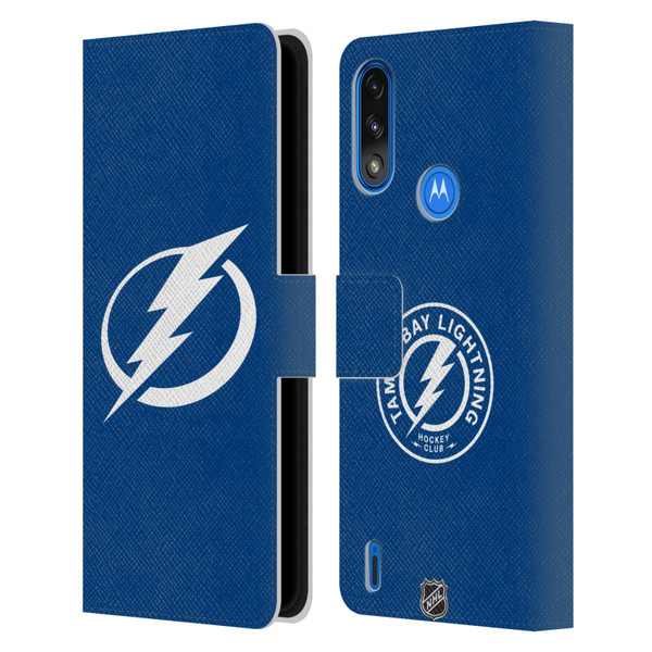 NHL Tampa Bay Lightning Plain Leather Book Wallet Case Cover For Motorola Moto E7 Power / Moto E7i Power