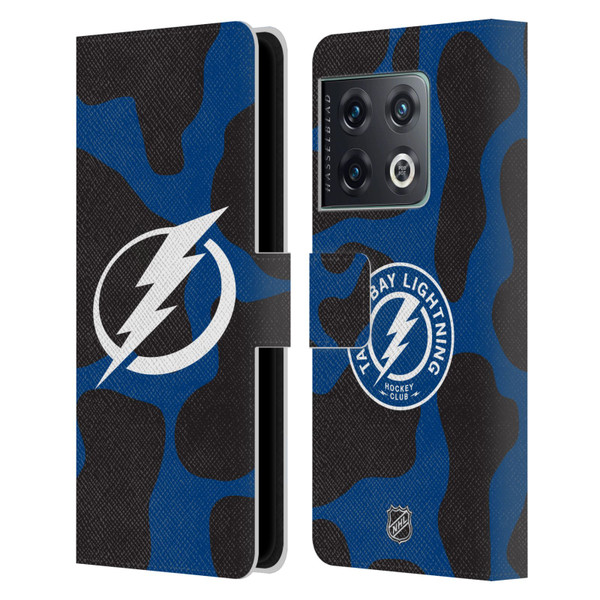 NHL Tampa Bay Lightning Cow Pattern Leather Book Wallet Case Cover For OnePlus 10 Pro
