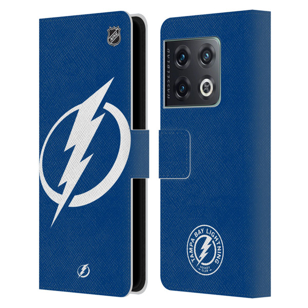 NHL Tampa Bay Lightning Oversized Leather Book Wallet Case Cover For OnePlus 10 Pro