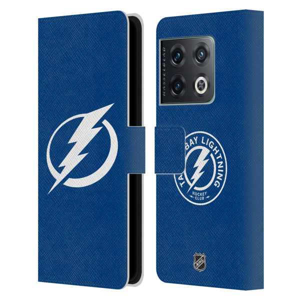 NHL Tampa Bay Lightning Plain Leather Book Wallet Case Cover For OnePlus 10 Pro