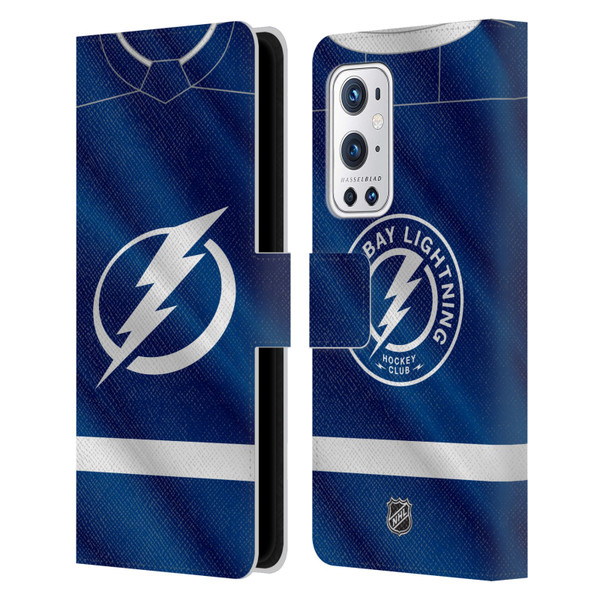 NHL Tampa Bay Lightning Jersey Leather Book Wallet Case Cover For OnePlus 9 Pro