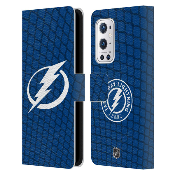 NHL Tampa Bay Lightning Net Pattern Leather Book Wallet Case Cover For OnePlus 9 Pro