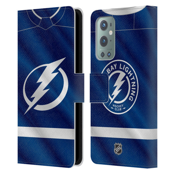 NHL Tampa Bay Lightning Jersey Leather Book Wallet Case Cover For OnePlus 9