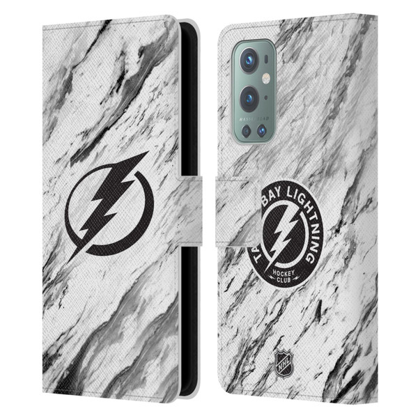 NHL Tampa Bay Lightning Marble Leather Book Wallet Case Cover For OnePlus 9