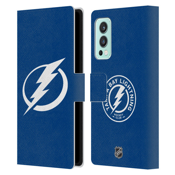 NHL Tampa Bay Lightning Plain Leather Book Wallet Case Cover For OnePlus Nord 2 5G
