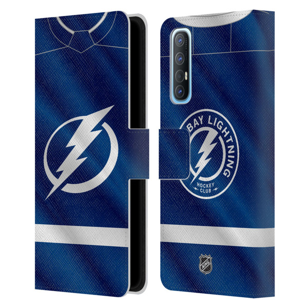 NHL Tampa Bay Lightning Jersey Leather Book Wallet Case Cover For OPPO Find X2 Neo 5G