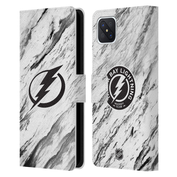 NHL Tampa Bay Lightning Marble Leather Book Wallet Case Cover For OPPO Reno4 Z 5G