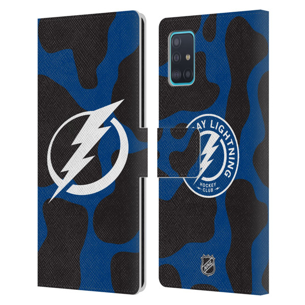 NHL Tampa Bay Lightning Cow Pattern Leather Book Wallet Case Cover For Samsung Galaxy A51 (2019)