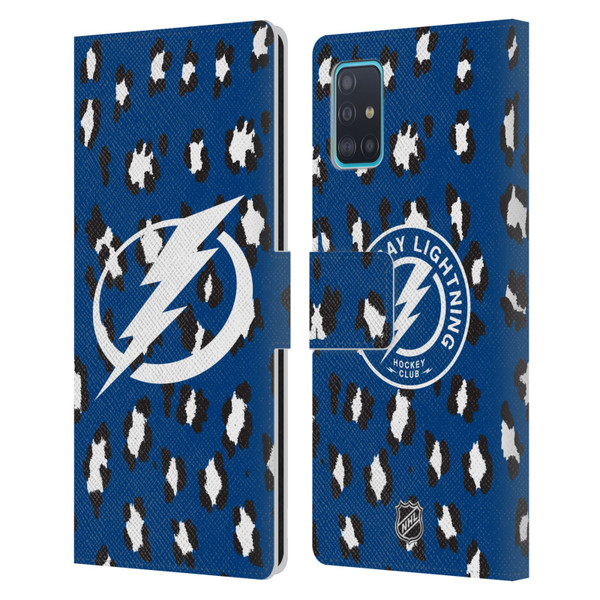 NHL Tampa Bay Lightning Leopard Patten Leather Book Wallet Case Cover For Samsung Galaxy A51 (2019)