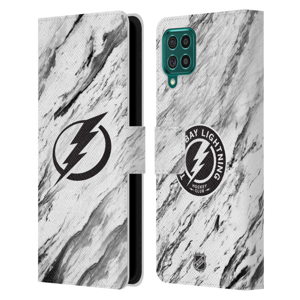 NHL Tampa Bay Lightning Marble Leather Book Wallet Case Cover For Samsung Galaxy F62 (2021)