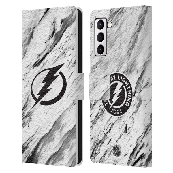 NHL Tampa Bay Lightning Marble Leather Book Wallet Case Cover For Samsung Galaxy S21+ 5G