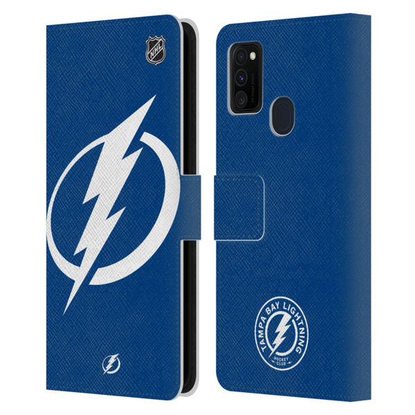 NHL Tampa Bay Lightning Oversized Leather Book Wallet Case Cover For Samsung Galaxy M30s (2019)/M21 (2020)