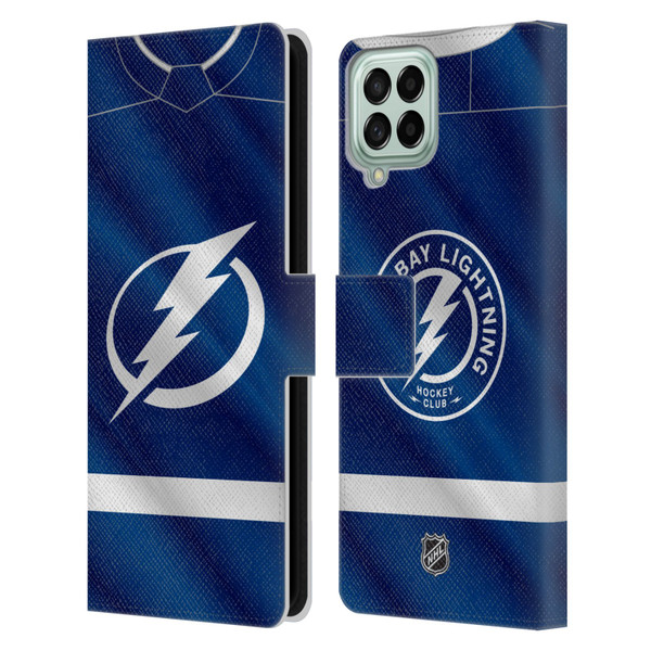 NHL Tampa Bay Lightning Jersey Leather Book Wallet Case Cover For Samsung Galaxy M33 (2022)